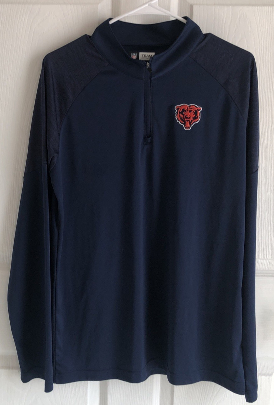 NFL Team Apparel Chicago Bears Men's Med Navy Blue 1/4 zip Pullover Jacket